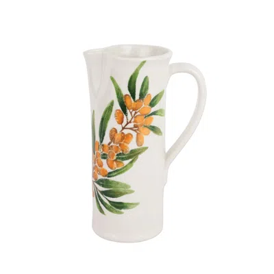 Vietri Foresta Primavera Hawthorn Pitcher In White