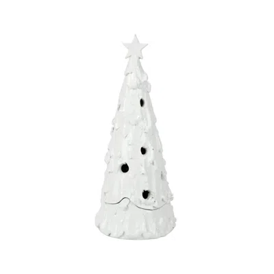 Vietri Foresta White Medium Flocked Tree With Star