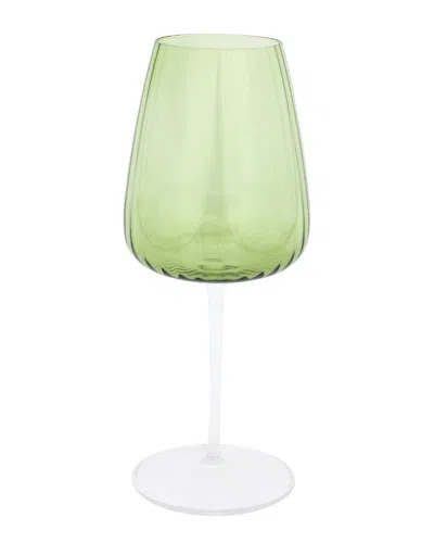 VIETRI VIETRI FRANCESCA GREEN WINE GLASS  WITH $6 CREDIT