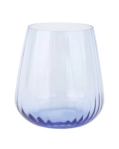 VIETRI VIETRI FRANCESCA LIGHT BLUE DOUBLE OLD FASHIONED  WITH $4 CREDIT