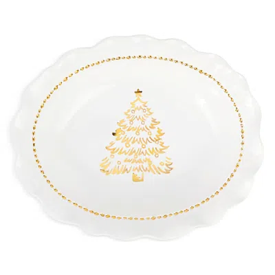 Vietri Giorno Di Festa Small Oval Bowl In White