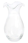 Vietri Hibiscus Fluted Glass Vase In Clear