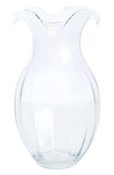VIETRI VIETRI HIBISCUS FLUTED GLASS VASE