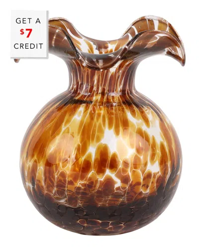 VIETRI VIETRI HIBISCUS GLASS BROWN TORTOISESHELL BUD VASE  WITH $7 CREDIT