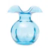 Vietri Hibiscus Glass Bud Vase, Aqua In Blue