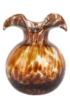 Vietri Hibiscus Glass Tortoiseshell Bud Vase In Brown