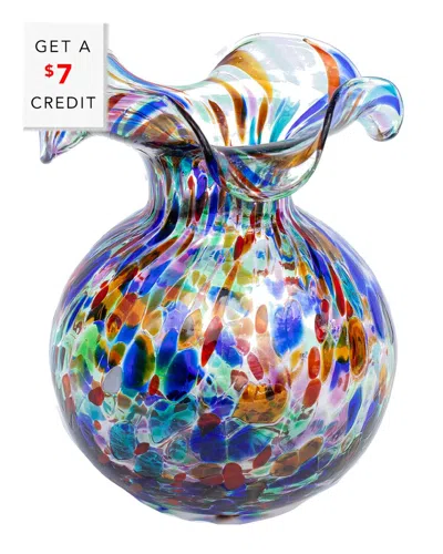 Vietri Hibiscus Glass Carnevale Bud Vase With $7 Credit In Multi