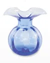 VIETRI HIBISCUS GLASS COBALT MEDIUM FLUTED VASE