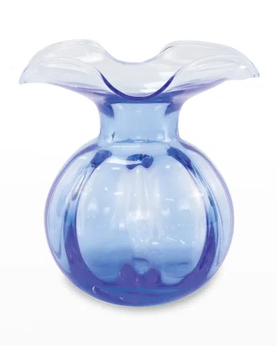 Vietri Hibiscus Glass Cobalt Medium Fluted Vase In Blue