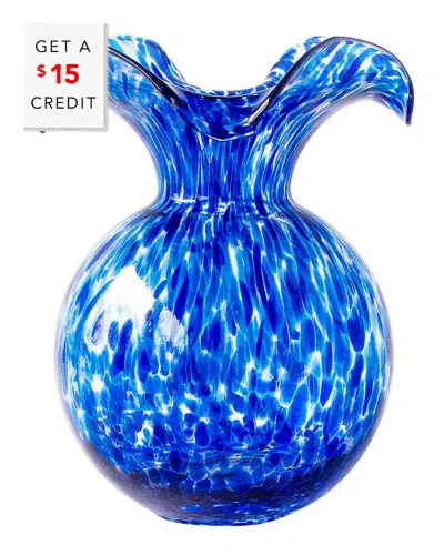 VIETRI VIETRI HIBISCUS GLASS COBALT TORTOISESHELL MEDIUM FLUTED  WITH $15 CREDIT
