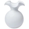 Vietri Hibiscus Glass Bud Vase, White In White