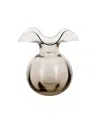 Vietri Hibiscus Glass Medium Fluted Vase In Gray