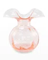 Vietri Hibiscus Glass Pink Medium Fluted Vase In Pink