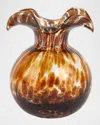 Vietri Hibiscus Glass Tortoiseshell Bud Vase In Brown