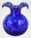 Vietri Hibiscus Glass Cobalt Tortoiseshell Bud Vase In Cobalt