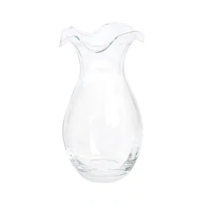 Vietri Hibiscus Glass Vertical Fluted Large Vase In Clear