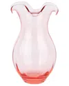 Vietri Hibiscus Glass Vertical Fluted Medium Vase In Pink