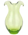 Vietri Hibiscus Glass Vertical Fluted Medium Vase In Transparent