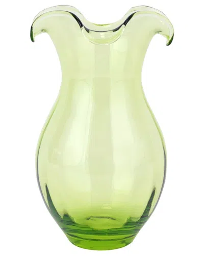 VIETRI VIETRI HIBISCUS GLASS VERTICAL FLUTED MEDIUM VASE