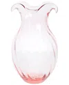 Vietri Hibiscus Fluted Glass Vase In Pink