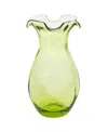 Vietri Hibiscus Glass Vertical Fluted Vase, Small