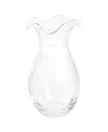 Vietri Hibiscus Fluted Glass Vase In Clear