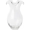 Vietri Hibiscus Medium Fluted Glass Vase In Transparent