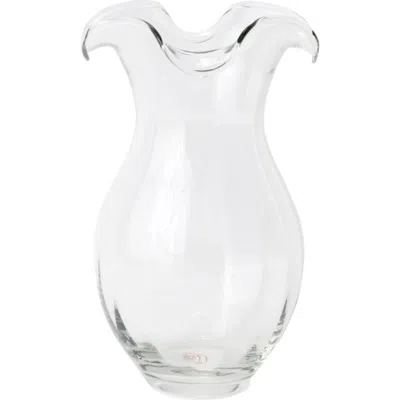 Vietri Hibiscus Medium Fluted Glass Vase In Transparent
