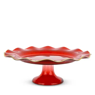 Vietri Holiday Glass Cake Stand In Multi