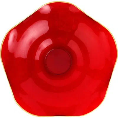 Vietri Holiday Glass Centerpiece Bowl In Red