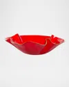 Vietri Holiday Glass Medium Ruffled Bowl In Multi