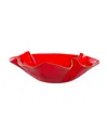 Vietri Holiday Glass Medium Ruffled Bowl In Red