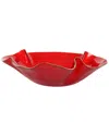 Vietri Holiday Glass Medium Ruffled Bowl