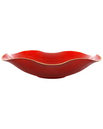 Vietri Holiday Glass Medium Serving Bowl In Red