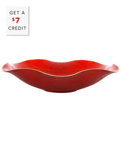 Vietri Holiday Glass Medium Serving Bowl With $7 Credit