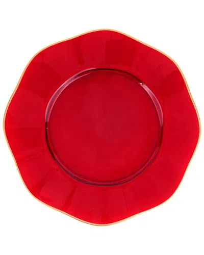 Vietri Holiday Glass Service Plate/charger In Red
