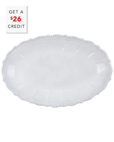 Vietri Incanto Baroque Large Oval Shallow Bowl With $26 Credit In White