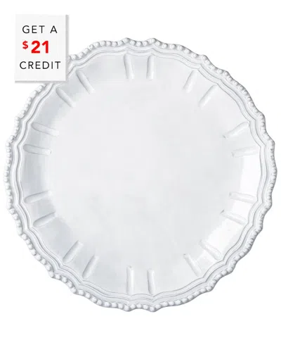 Vietri Incanto Baroque Round Platter With $21 Credit In White