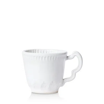 Vietri Incanto Leaf Stoneware Mug In White