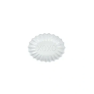 Vietri Incanto Pleated Xoxo Plate In White