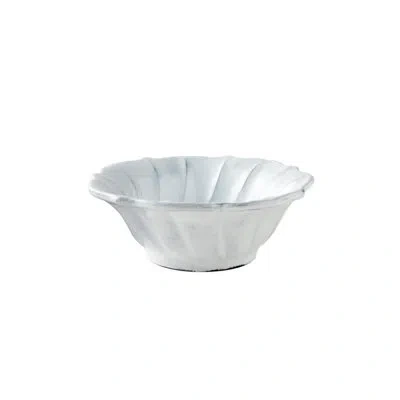 Vietri Incanto Ruffle Cereal Bowl In White;gray