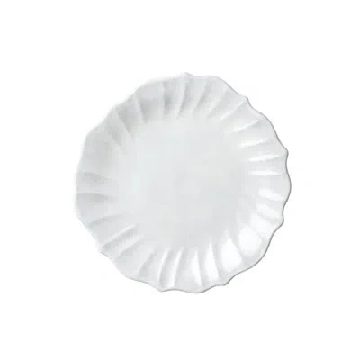 Vietri Incanto Ruffle European Dinner Plate In White