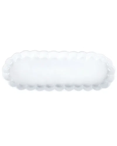 Vietri Incanto Ruffle Oval Tray In White