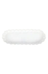 Vietri Incanto Stone Ruffle Oval Tray In White