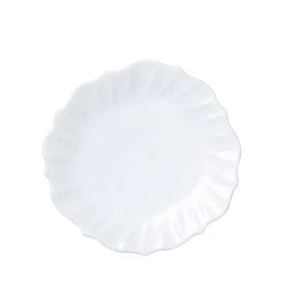 Vietri Incanto Ruffle Stoneware Dinner Plate In White