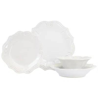 Vietri Incanto Stone Baroque Four - Piece Place Setting In White