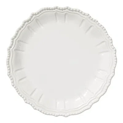 Vietri Incanto Stone Baroque Round Platter In White