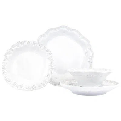 Vietri Incanto Stone Lace Four - Piece Place Setting In Light White