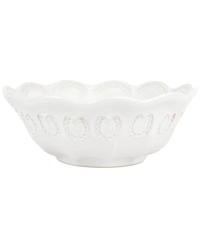 Vietri Incanto Stone Lace Medium Round Bowl In White