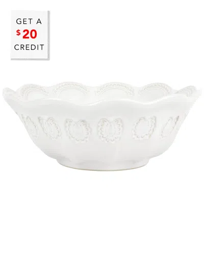 Vietri Incanto Stone Lace Medium Round Bowl With $20 Credit